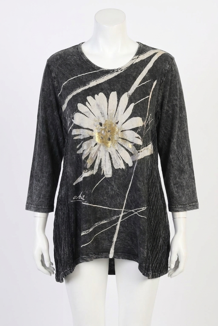 NEW JESS & JANE chit chat wave knit top in mineral washed